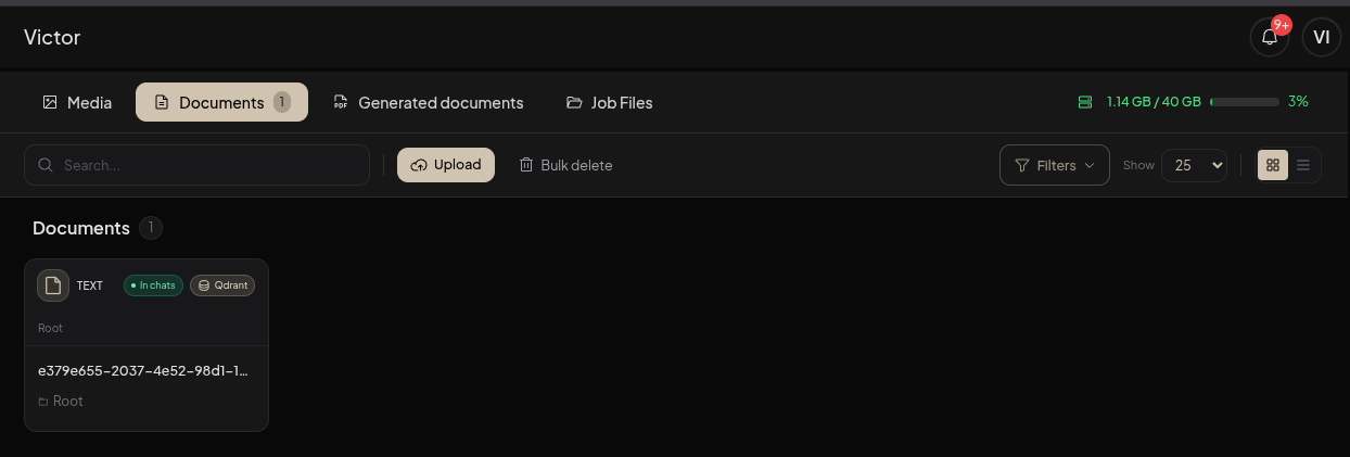 Upload price lists, service menus, and business documents to DIMA